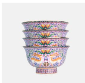 Elk Bone China National Pomegranate Bowl (Option: Imperial Concubine Pink 4pcs)