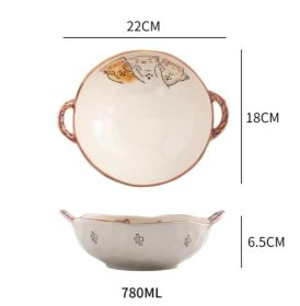 Double-ear Bowl Soup Bowl Household (Option: Style 1)