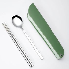 Nordic Color 304 Stainless Steel Tableware Suit (Color: green)