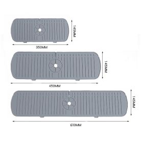 Silicone Draining Pad Wash Basin Kitchen Faucet Splash-proof Mat Multifunctional Sink Draining Table Splash-proof Water Artifact (Option: Gray-S350x145x5mm)