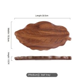 Pallet Wooden Chinese Tea Restaurant Baking Solid Wood Leaf Tray (Option: M)