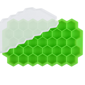 1pc Ice Tray Mold; Honeycomb Silicone Ice Tray; Hexagonal Ice Tray; 37 Grids Honeycomb Ice Tray; Ice Cube Mold; Honeycomb Ice Box; Ice Ball (Color: green)