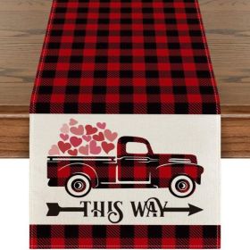 Table Decor Valentine's Day Printed Tablecloth (Color: Style 15)