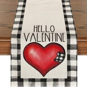 Table Decor Valentine's Day Table Runner Linen Printed Tablecloth (Color: Style 2)