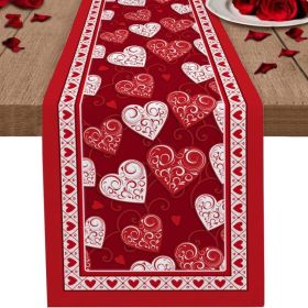 Table Decor Valentine's Day Table Runner Linen Printed Tablecloth (Color: Style 1)