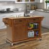 Cambridge Natural Wood Top Kitchen Island with Storage