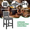 38.5/43.5 Inch Set of 2 Counter Height Chairs with Solid Rubber Wood Frame