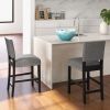 38.5/43.5 Inch Set of 2 Counter Height Chairs with Solid Rubber Wood Frame