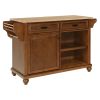 Cambridge Natural Wood Top Kitchen Island with Storage