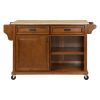 Cambridge Natural Wood Top Kitchen Island with Storage