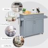 Rolling Kitchen Island Cart with Towel and Spice Rack