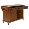 Cambridge Natural Wood Top Kitchen Island with Storage