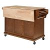 Cambridge Natural Wood Top Kitchen Island with Storage