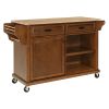 Cambridge Natural Wood Top Kitchen Island with Storage