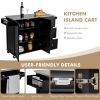 Kitchen Island 2-Door Storage Cabinet with Drawers and Stainless Steel Top