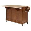 Cambridge Natural Wood Top Kitchen Island with Storage