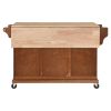 Cambridge Natural Wood Top Kitchen Island with Storage