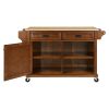 Cambridge Natural Wood Top Kitchen Island with Storage