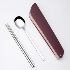 Nordic Color 304 Stainless Steel Tableware Suit (Color: purple)